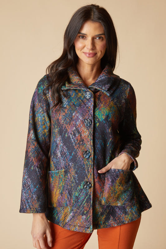 HABITAT SUNSET FLEECE SWING COAT - MULTI