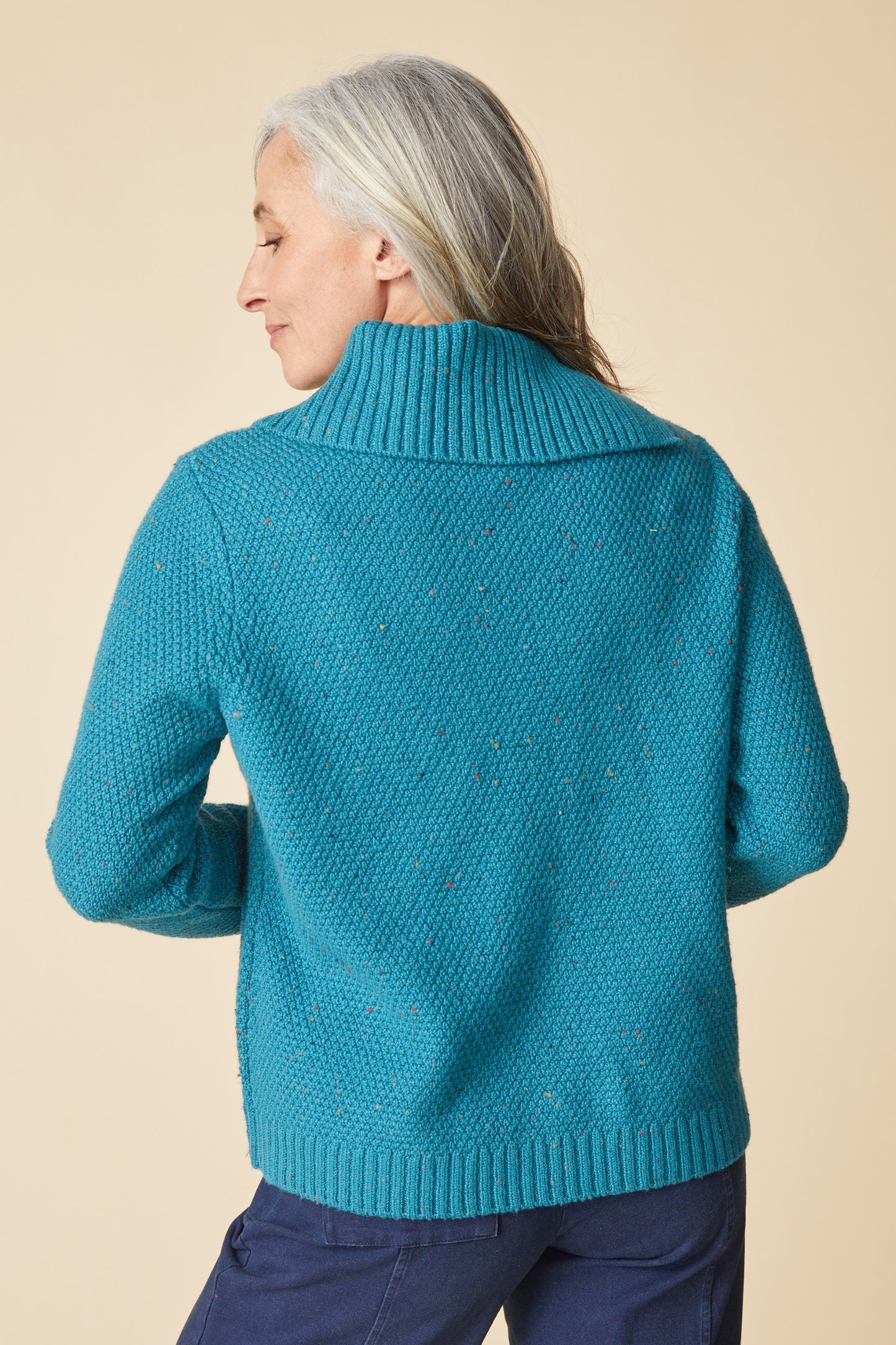 HABITAT HARVEST TWEED ASPEN PULLOVER - TEAL