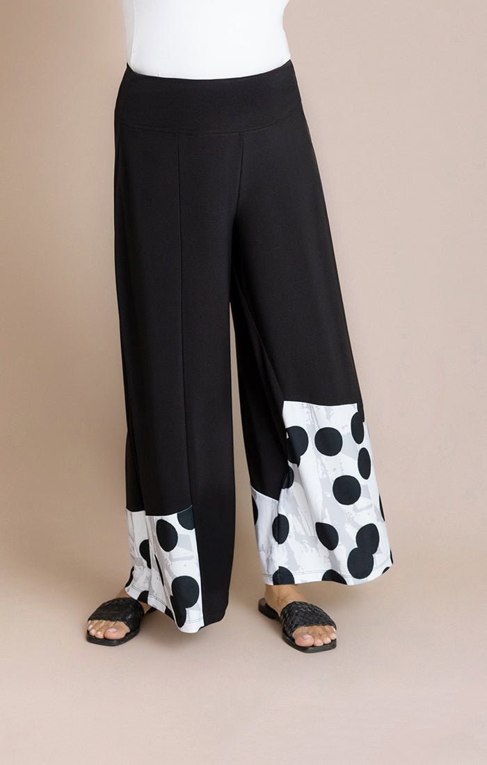 SALE SYMPLI WIDE LEG CROP - SPOT ON PRINT