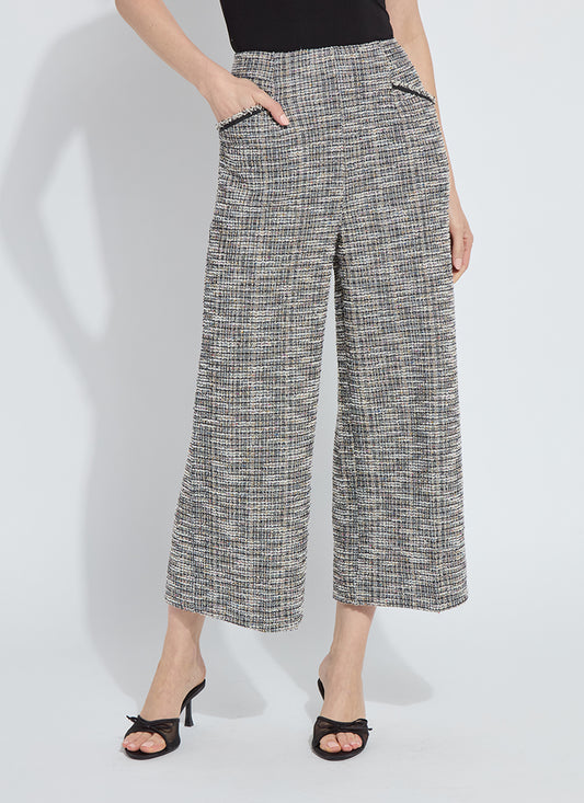 LYSSE CHARLOTTE ANKLE TWEED PALAZZO PANTS - MULTI