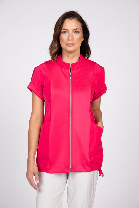 OLIVIA BY HABITAT MIXED MEDIA VEST - AZALEA