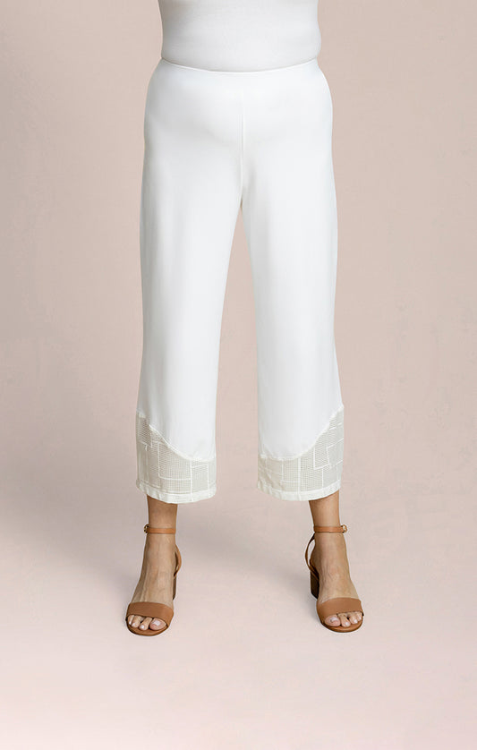 SYMPLI MESH MIX SHADOW PANT - WHITE
