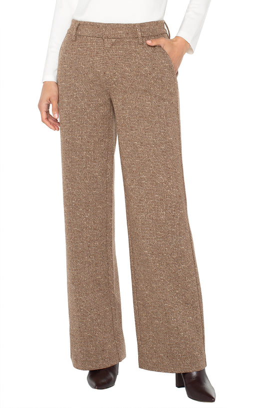 LIVERPOOL KELSEY WIDE LEG PANT - BROWN MULTI