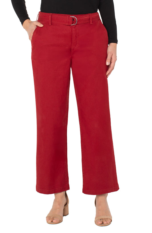 LIVERPOOL STRIDE WIDE LEG PANT - RED