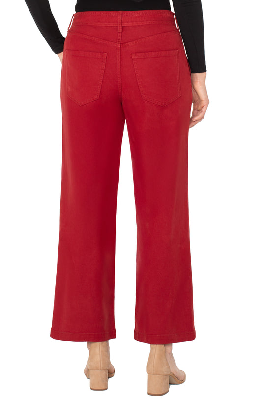 LIVERPOOL STRIDE WIDE LEG PANT - RED