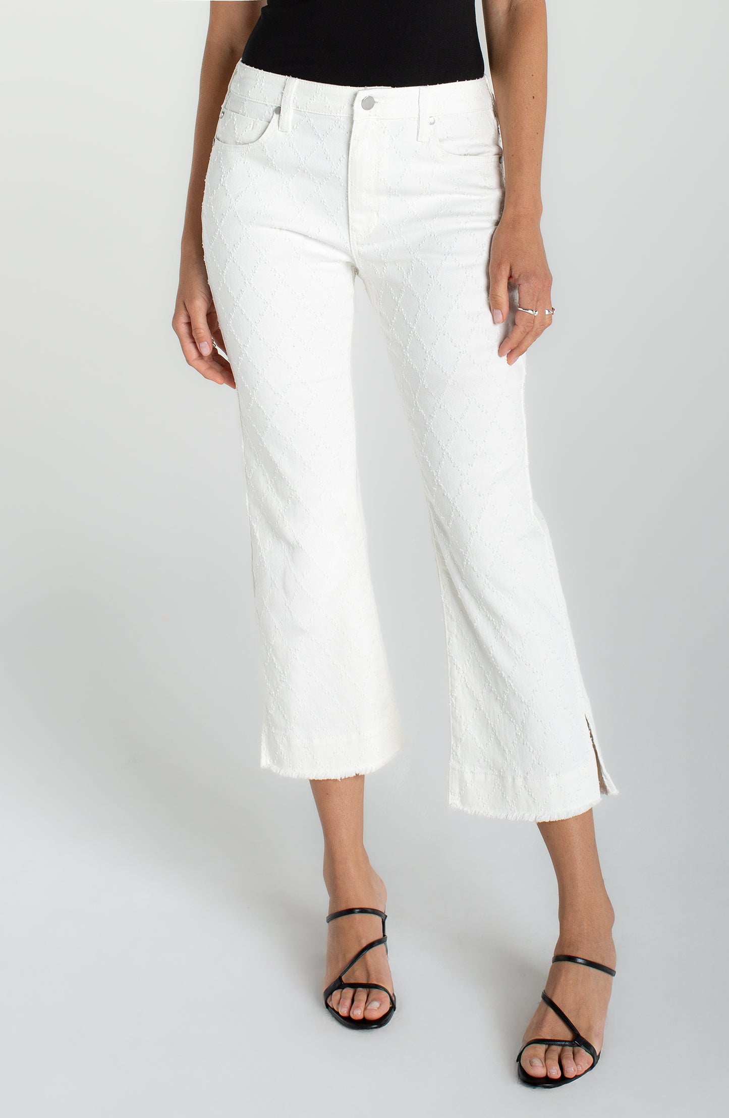 LIVERPOOL HANNAH CROP FLARE - WHITE DIAMOND