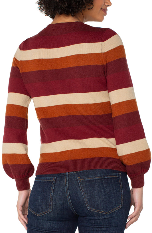 LIVERPOOL LONG-SLEEVE CREW-NECK STRIPED SWEATER - MULTI