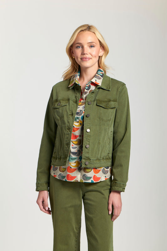 AP NY ESSENTIAL JEAN JACKET - OLIVE GREEN