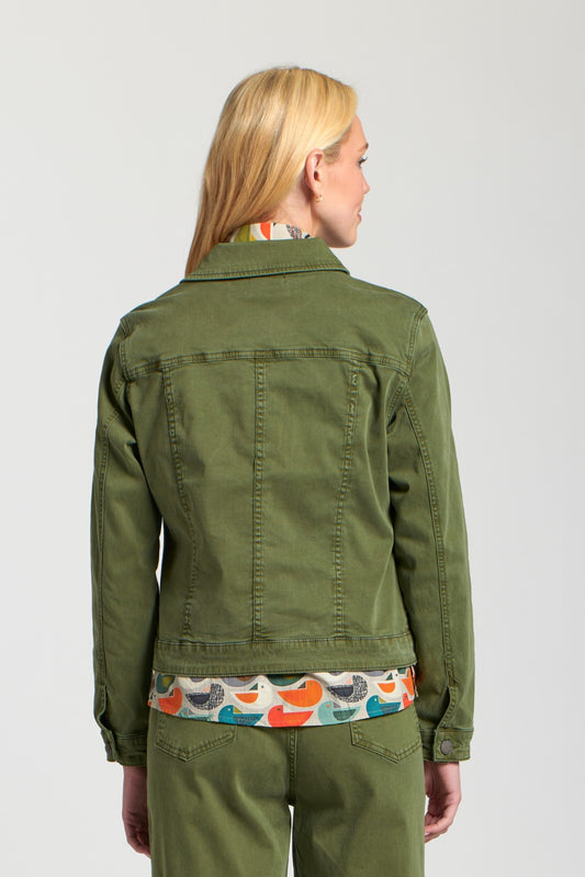 AP NY ESSENTIAL JEAN JACKET - OLIVE GREEN