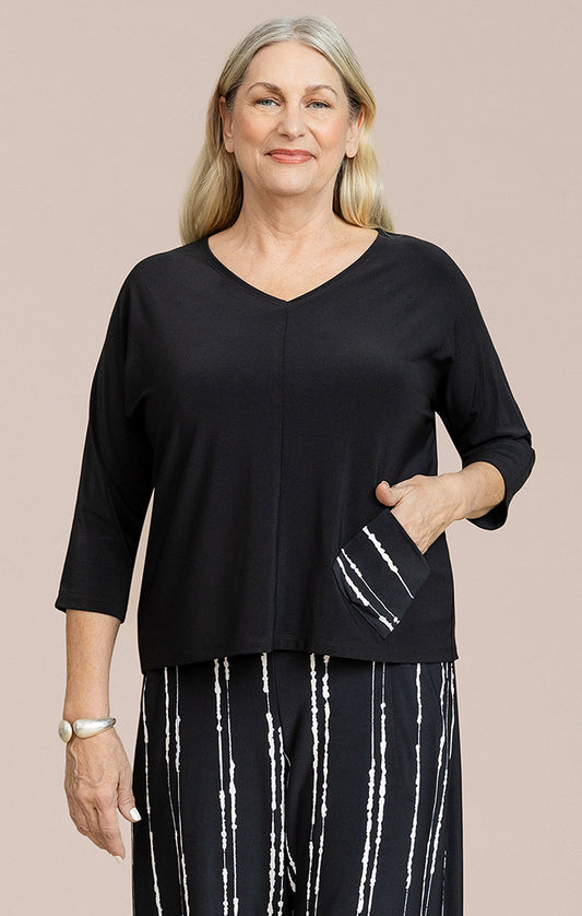 SYMPLI REVEL TOP - BLACK CECILY