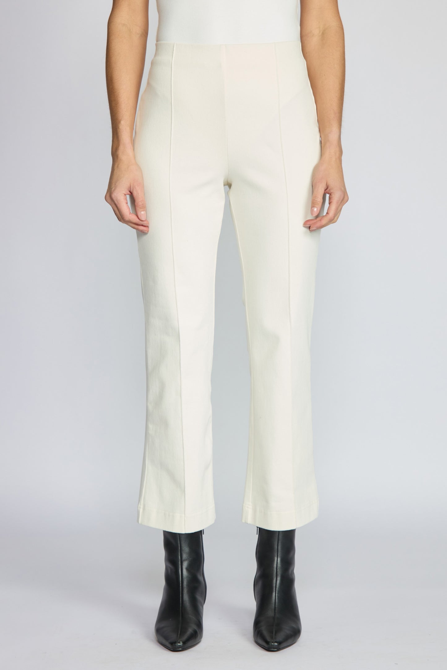 OLIVIA BY HABITAT KNIT DENIM KICK FLARE - IVORY