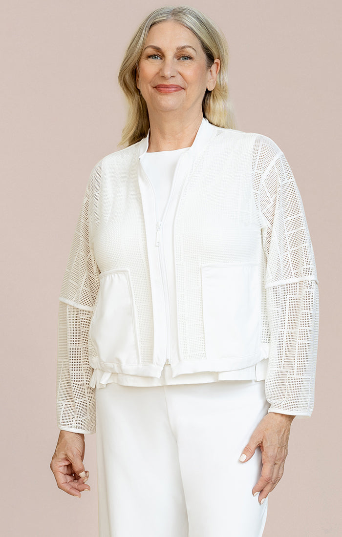 SYMPLI HONEYCOMB MESH ME UP JACKET - WHITE