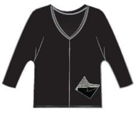 SYMPLI REVEL TOP PRINT POCKET - BLACK AND CASHEW PLAID