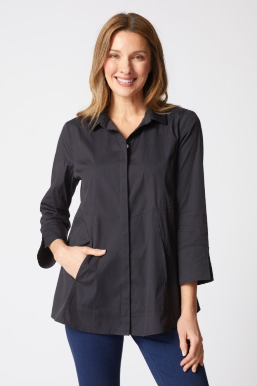 HABITAT HIDDEN PLKT SHIRT - BLACK