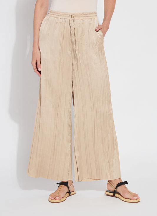 LYSSE PACKABLE PLEATED PANT - CHAMPAGNE