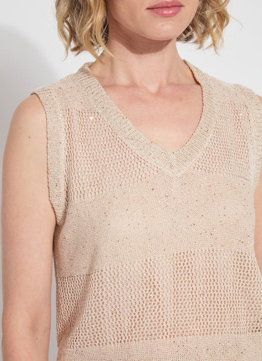 LYSSE BRIA SEQUINED SHELL - CHAMPAGNE