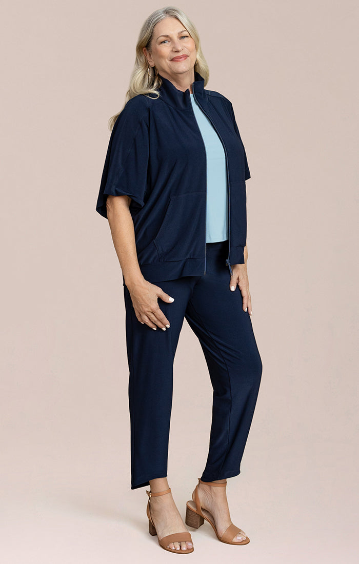 SYMPLI WING WOMAN ZIP UP - NAVY