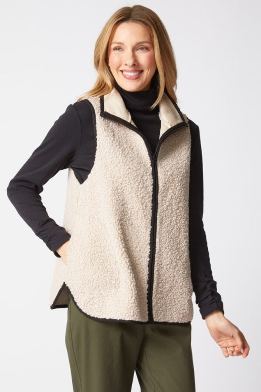 HABITAT ALLIE SHERPA VEST - DOVE