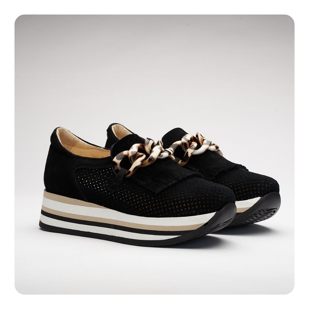 paling academisch George Hanbury SOFTWAVES SLIP-ON WEDGE SNEAKER - BLACK - 77808BLK – Kaufman Shoes