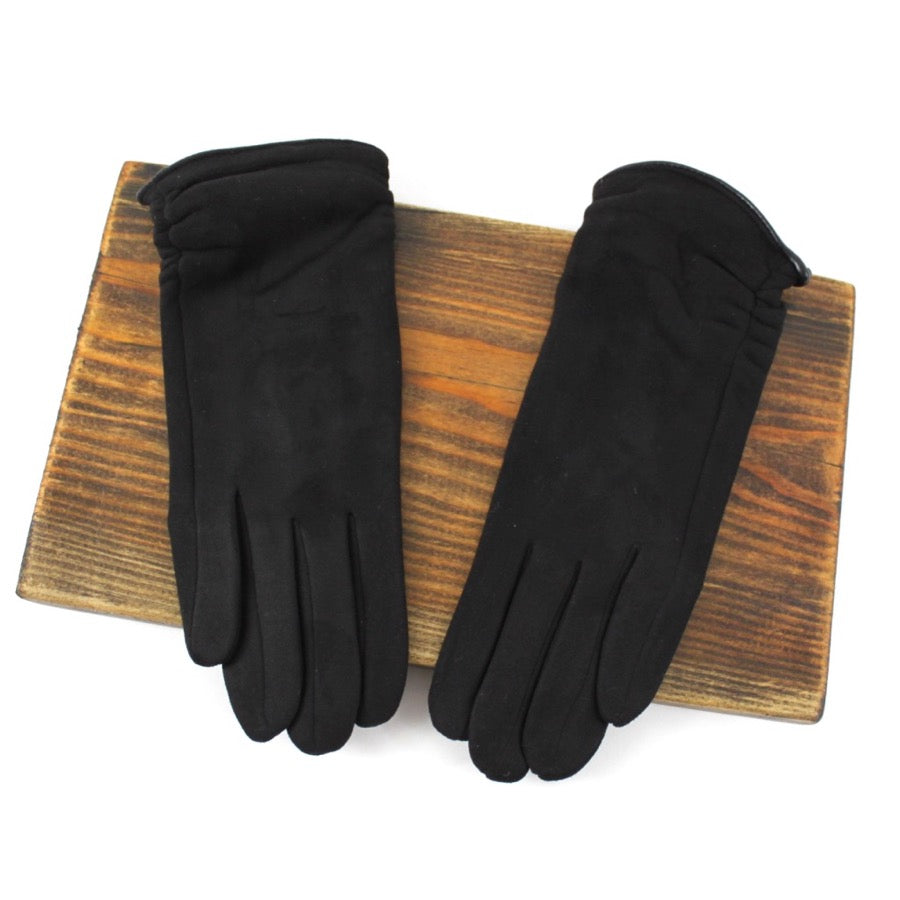 PRETTY PERSUASIONS RUCHED GLOVES - BLACK - A2003205